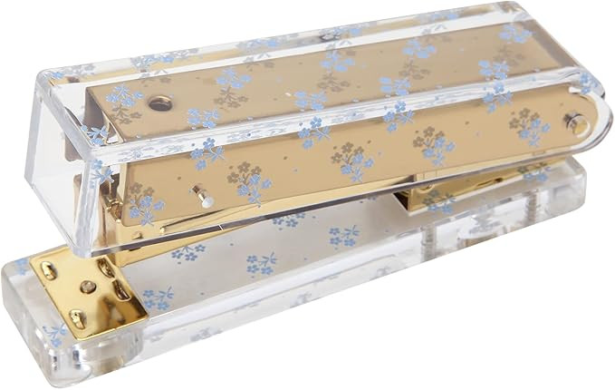 Laura Ashley Heirloom Cottage Mini Stapler – Stylish Gold & Acrylic Desk Stapler with Floral Ac... | Amazon (US)