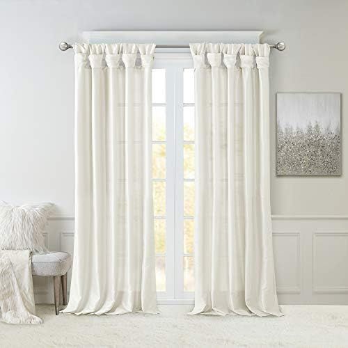 Madison Park Emilia Faux Silk Single Curtain with Privacy Lining, DIY Twist Tab Top Window Drape for | Amazon (US)