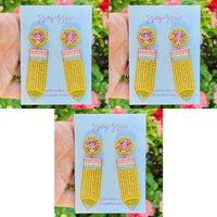 Combo 3 Pairs Of Yellow Pencils Earrings With Discount | Etsy (US)