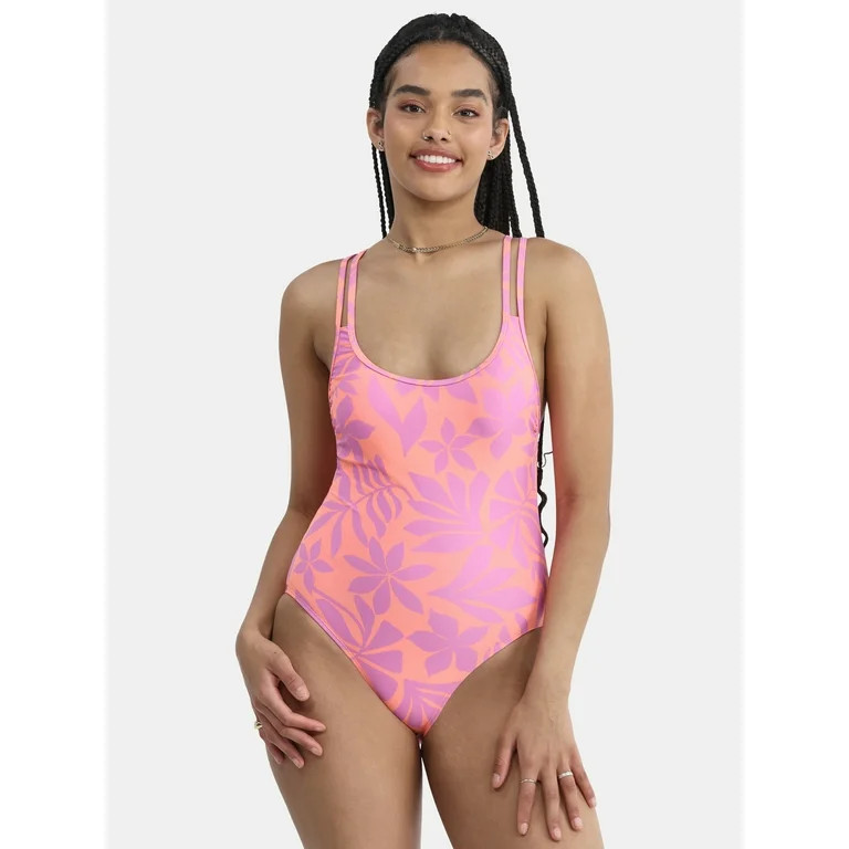 No Boundaries Women's High Leg One Piece Swimsuit, Sizes XXS-XXL | Walmart (US)