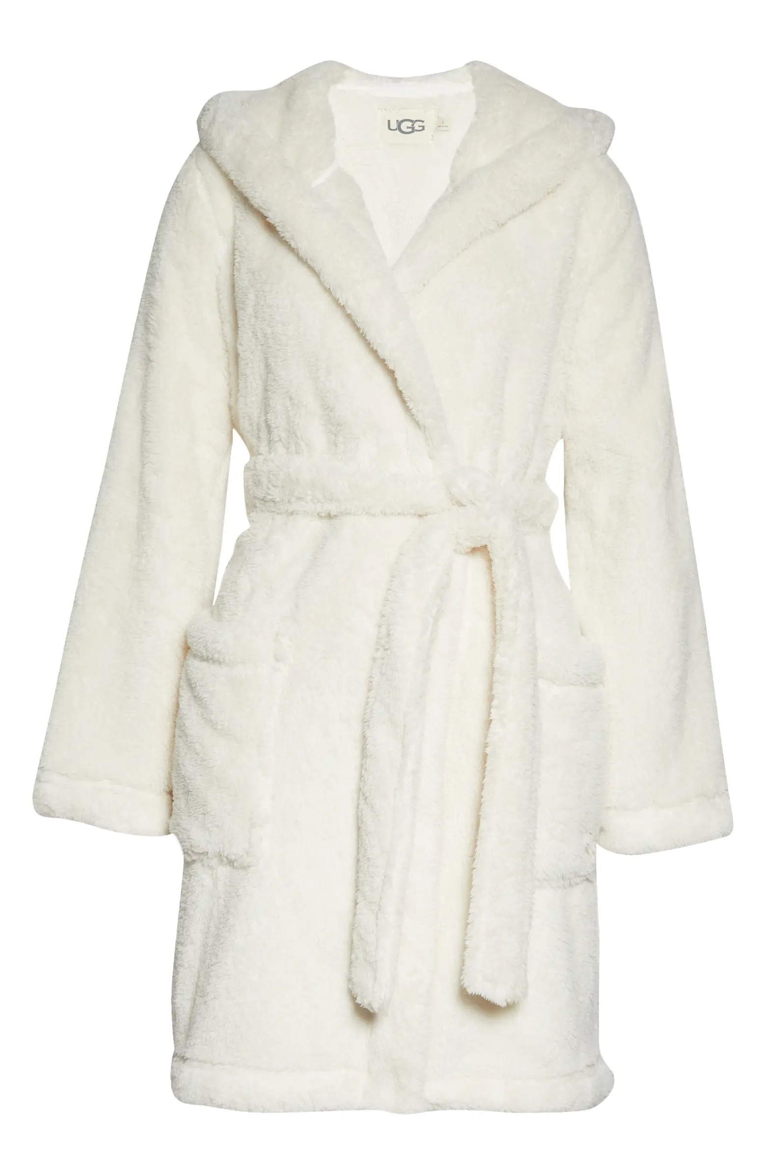 Aarti Faux Shearling Hooded Robe | Nordstrom