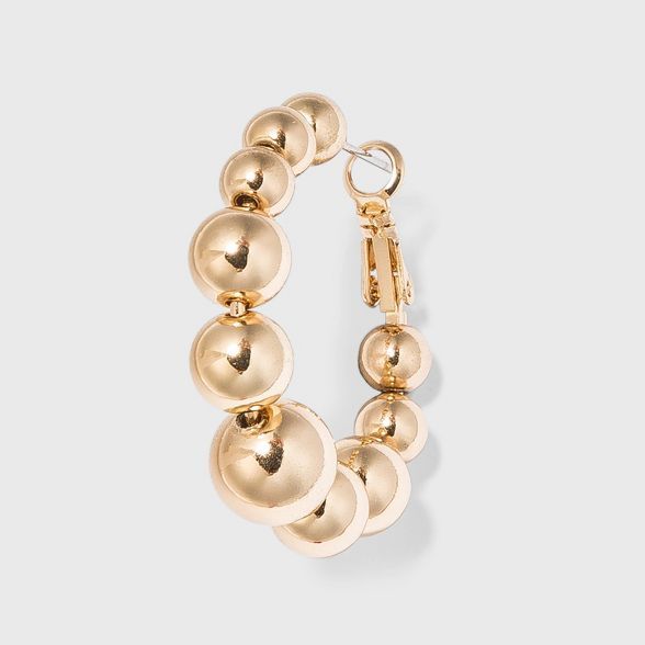 Ball Hoop Earrings - A New Day™ Gold | Target