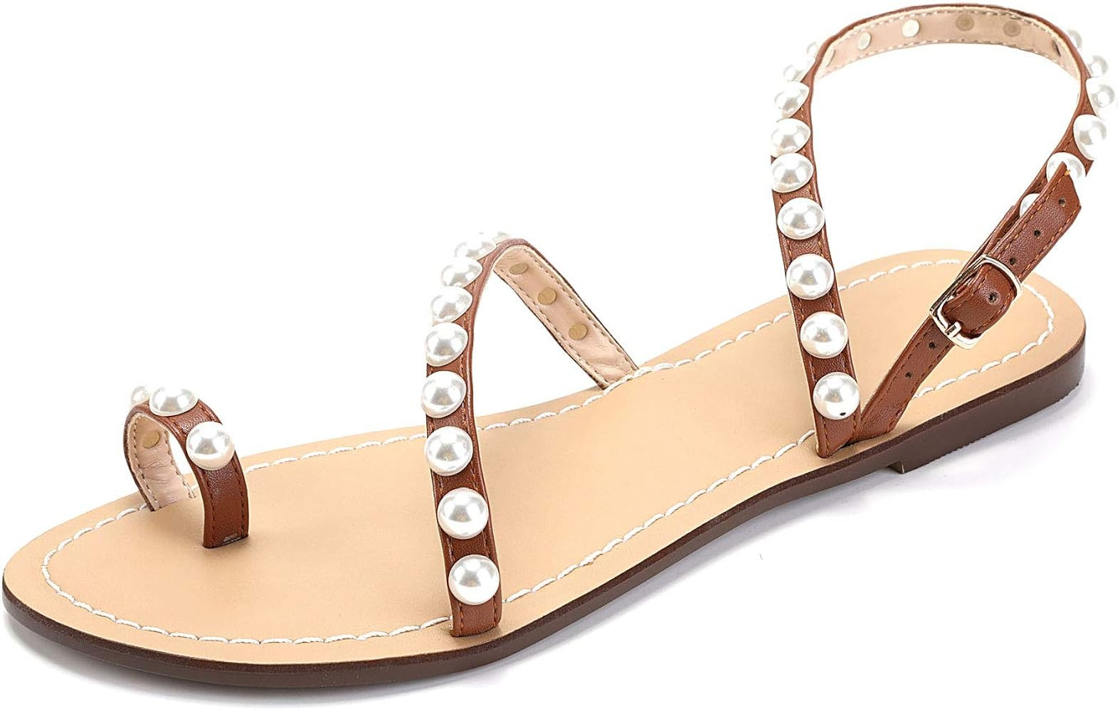 Monrovia Women's Gladiator Bohemia Flip Flops Summer Beach Flat Sandals | Amazon (US)