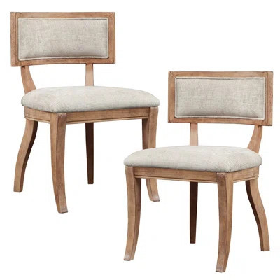 Dining Chair Pair 2 - Upholstered In Graceful Manner, Solid Wood Frame, Curved Legs, Assembly Required 2 Chairs With Fine Fabrication, | Wayfair North America