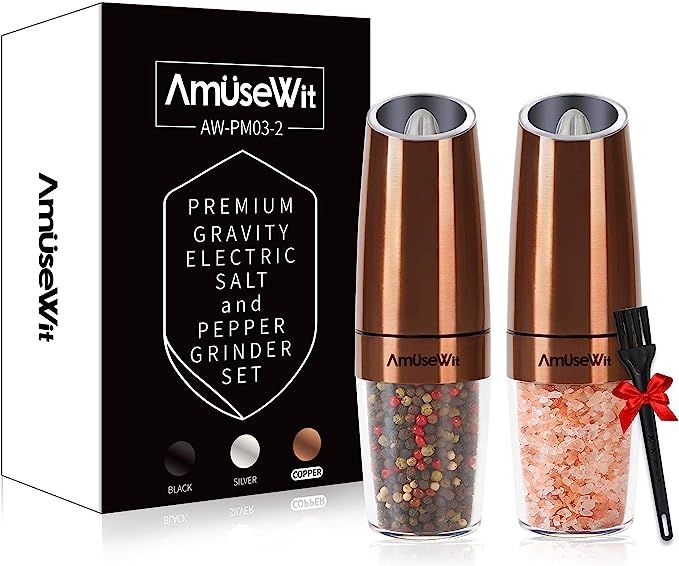 Amazon.com: Gravity Electric Salt and Pepper Grinder Set【White Light】- Battery Operated Autom... | Amazon (US)