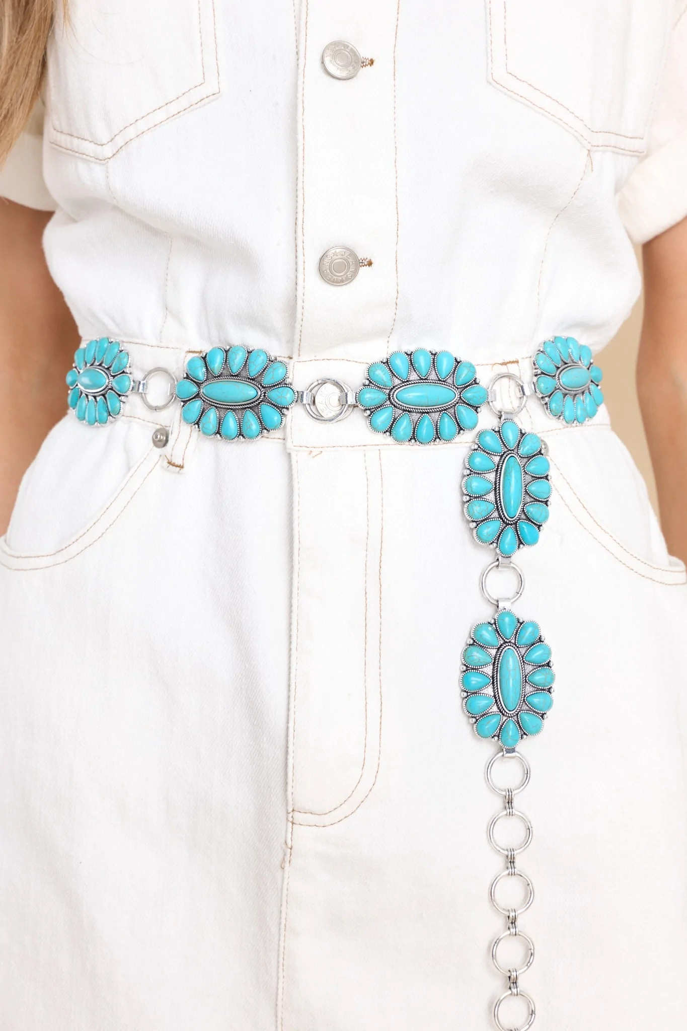 Untold Stories Turquoise Belt | Red Dress 