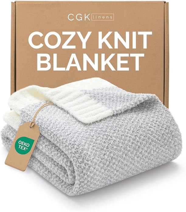 Grey Throw Blanket - Super Soft Throw for Couch, Bed, Sofa, Chair - Lightweight, Warm, Double Sid... | Amazon (US)
