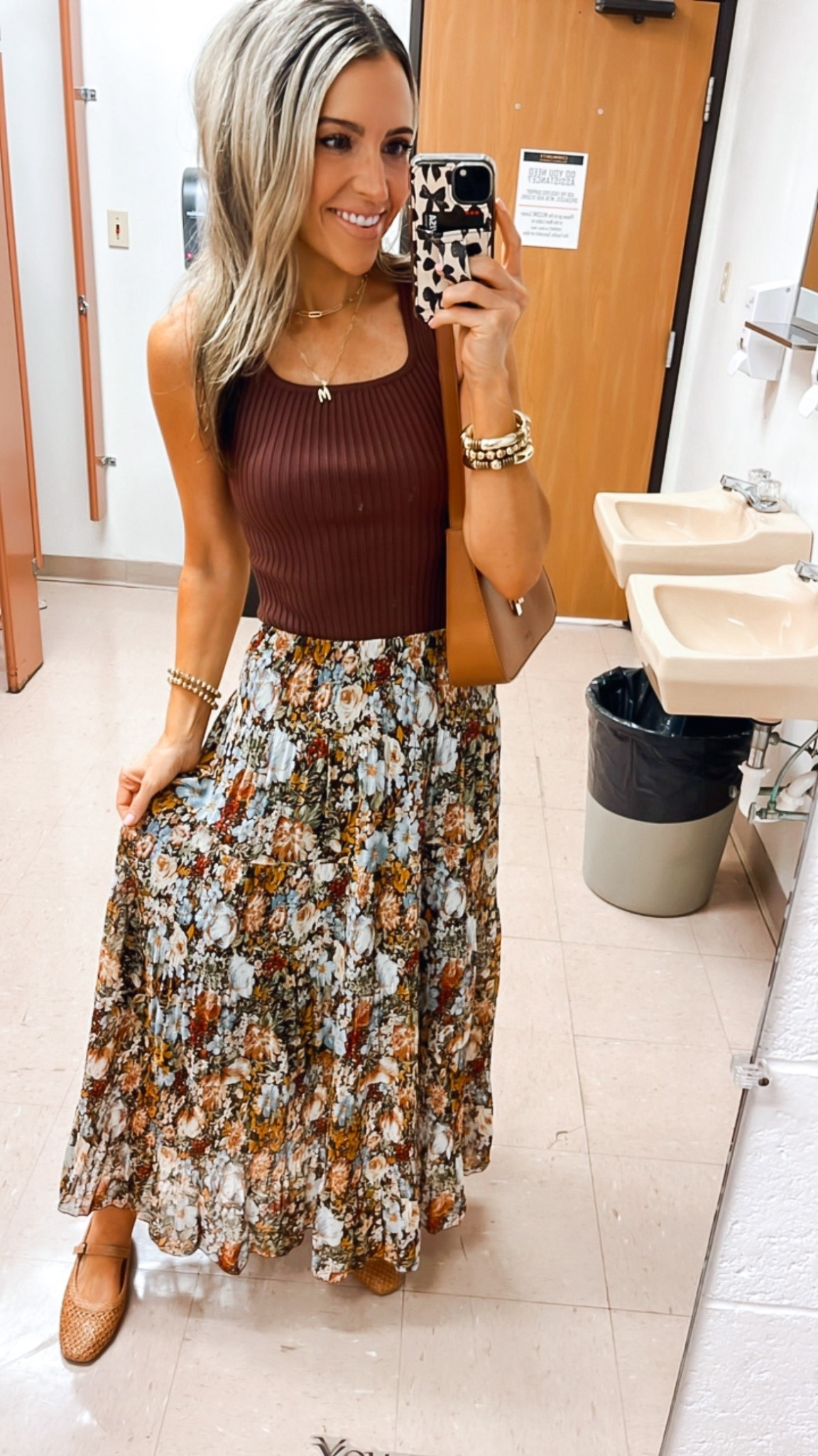 Today’s church outfit of the day! Adorable option for the classroom or office. Such a gorgeous fall print! Stretchy comfy waistband! Wearing small in skirt & xs in tank 

#LTKPetite #LTKFindsUnder50 #LTKWorkwear