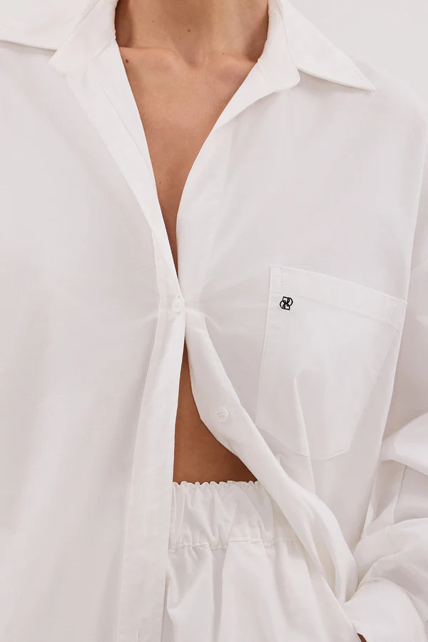 RHEA WHITE OVERSIZED COTTON SHIRT | DISSH
