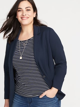 Classic Ponte-Knit Plus-Size Blazer | Old Navy (US)
