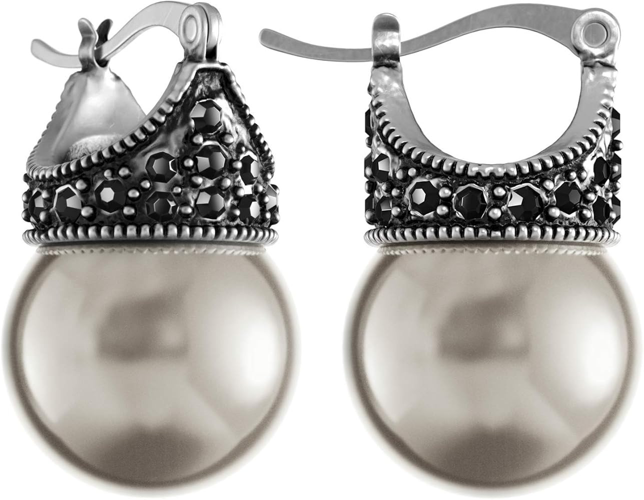 Lova Jewelry Glass Pearl Earrings Crystal Accent Crown Shape for Wedding, Bridal, Formal & Fashio... | Amazon (US)