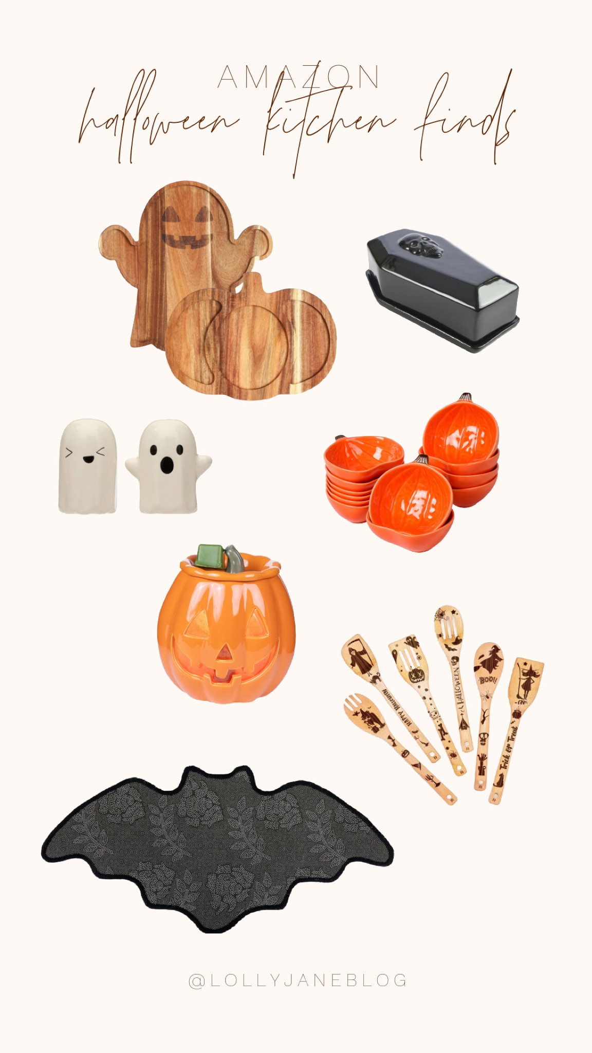 🍂👻 Fall is here, and so is your chance to get spooky and stylish in the kitchen! 🎃🕸️ Our Halloween-themed wooden cutting board set, ghost salt & pepper shakers, and pumpkin ceramic bowls are perfect for adding a festive touch to every meal. 🍲🧙‍♀️ Don’t forget the Halloween utensils and pumpkin wax melts to set the mood, and our bat bath mat to give your bathroom a charmingly eerie vibe. 🦇✨ Embrace the season with these adorable essentials! #FallVibes #HalloweenDecor #HomeSweetHaunt

#LTKStyleTip #LTKHome #LTKSeasonal