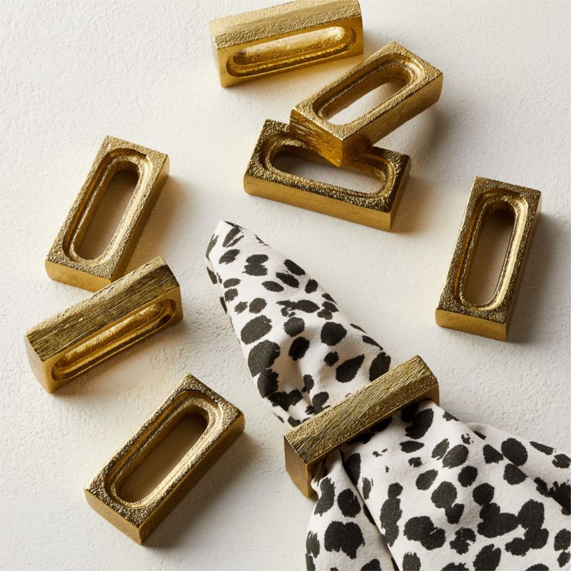 Barre Gold Napkin Rings Set of 8 + Reviews | CB2 | CB2