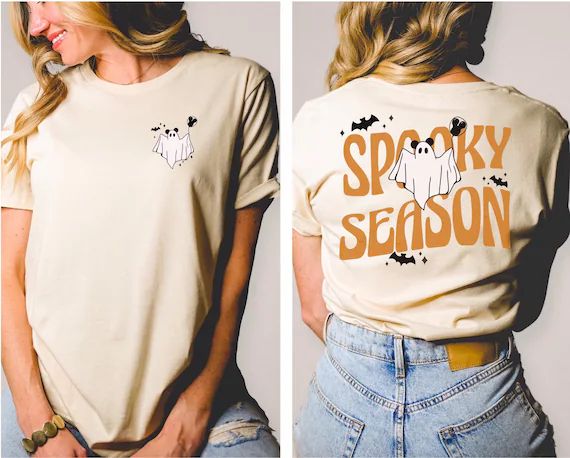Spooky Season Disney Halloween Ghost Front and Back of Shirt  - Etsy | Etsy (US)