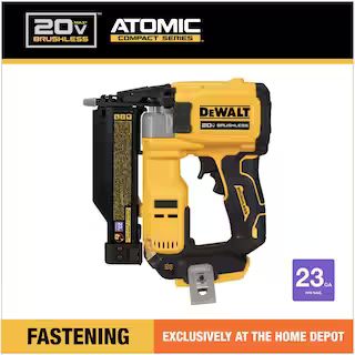 DEWALT ATOMIC 20V MAX Lithium Ion Cordless 23 Gauge Pin Nailer Tool Only DCN623B - The Home Depot | The Home Depot