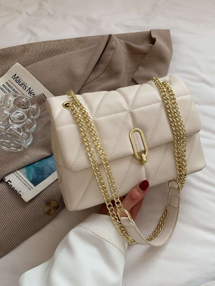 Minimalist Quilted Chain Flap Square Bag | SHEIN