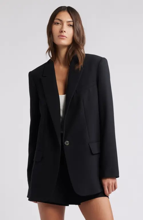 Open Edit The Icon Relaxed Blazer in Black at Nordstrom, Size Large | Nordstrom