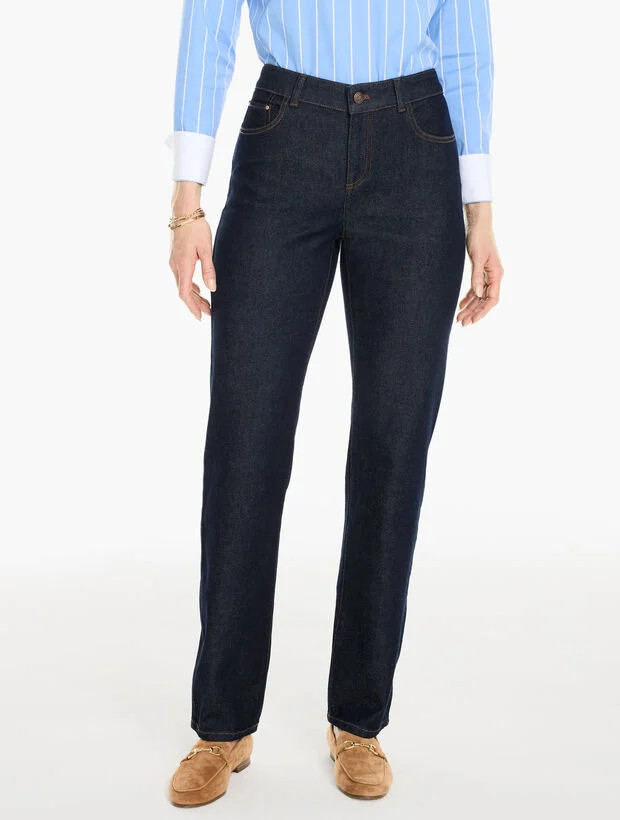 Classic Relaxed Straight Leg Jeans - Halifax Wash | Talbots