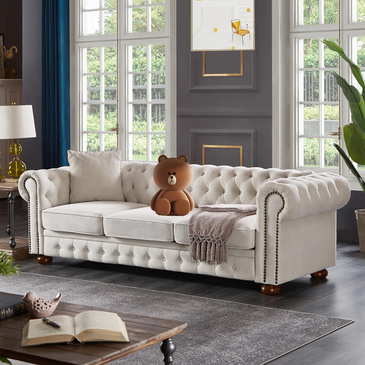 Gurnaik Upholstered 3-Seater Sofa | Wayfair North America