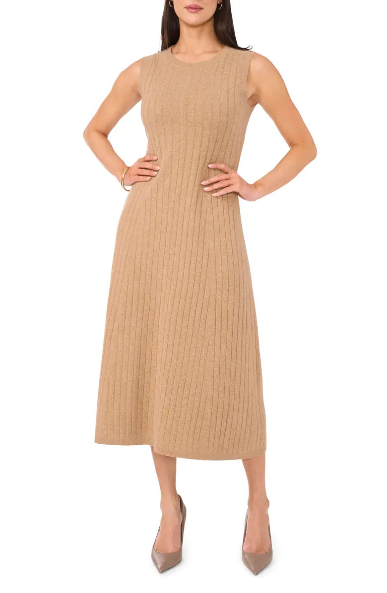 Sleeveless Rib Midi Sweater Dress | Nordstrom
