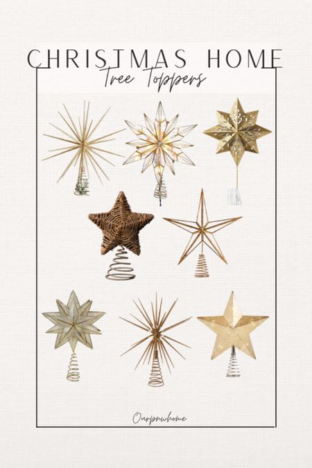 Favorite Christmas tree toppers!

Gold tree toppers, starburst Christmas star, glass tree toppers, woven tree topper, light up tree toppers, Christmas stars 

#LTKHoliday #LTKhome #LTKSeasonal