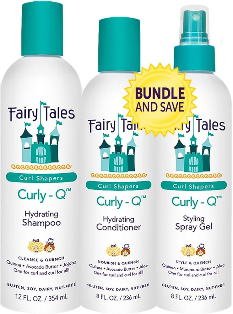 Fairy Tales Curly-Q Daily Hydrating Shampoo, Conditioner, Spray for Kids - The Perfecr Bundle for... | Amazon (US)