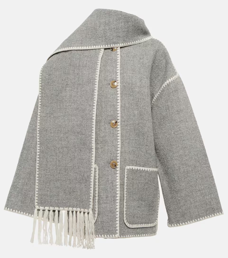 Embroidered wool-blend felt scarf jacket | Mytheresa (UK)