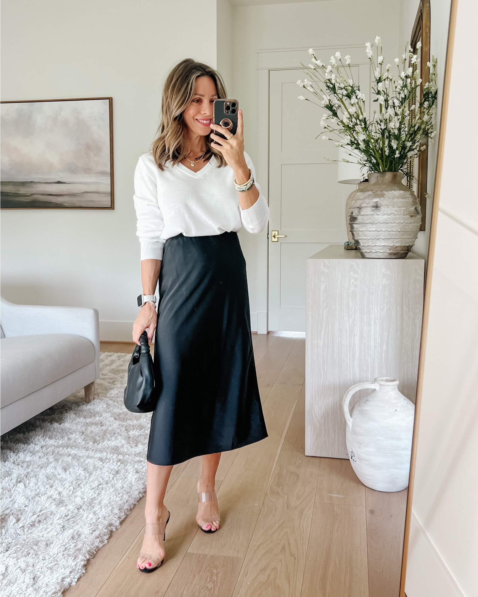 Satin skirts have been so popular, and are such an easy way to dress up a look! 

Top Fit: I’m wearing a Small

Skirt Fit: I’m wearing an XS

#LTKPetite #LTKFindsUnder50 #LTKStyleTip