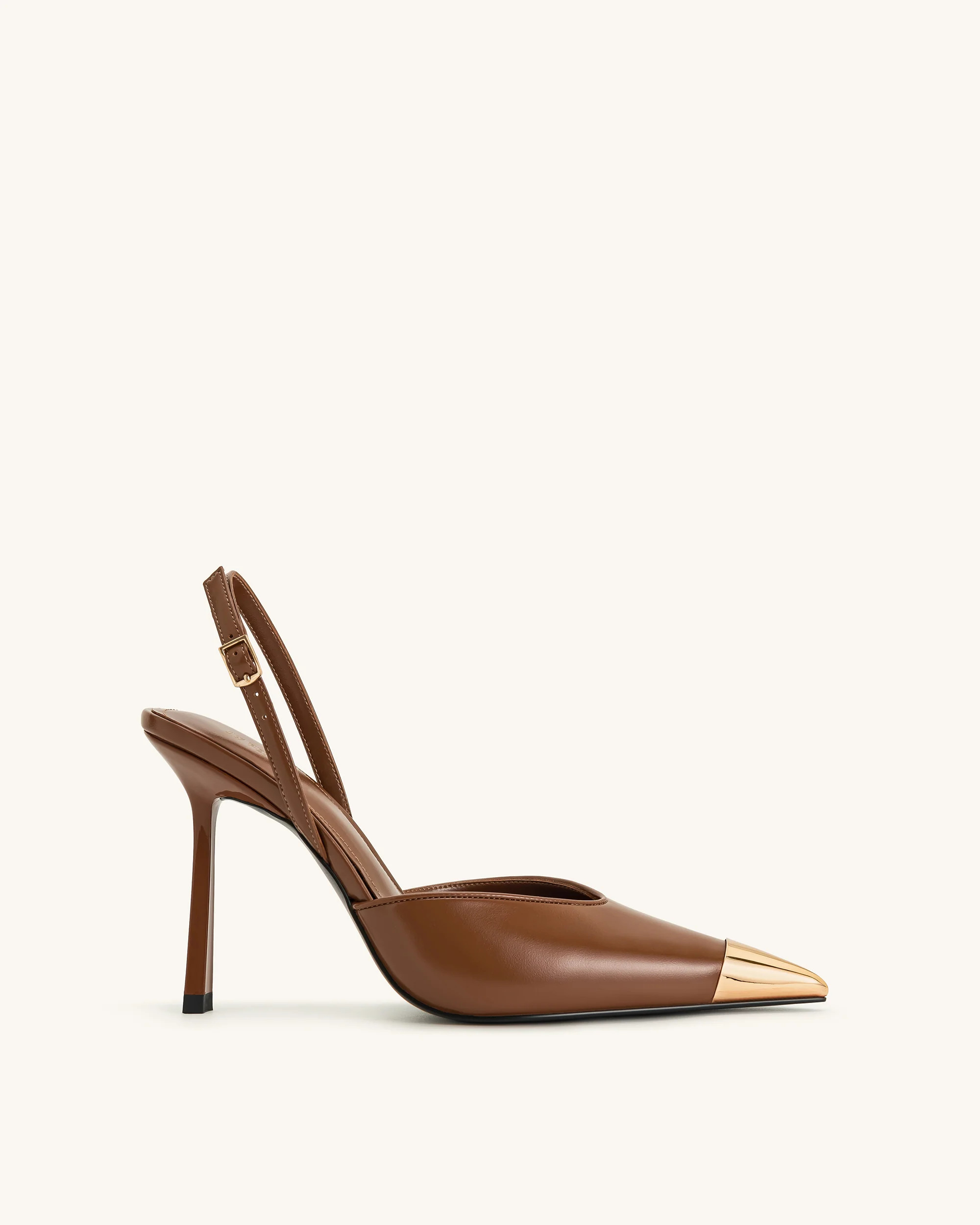 Savannah Gold Tipped Slingback Pumps - Brown | JW PEI US