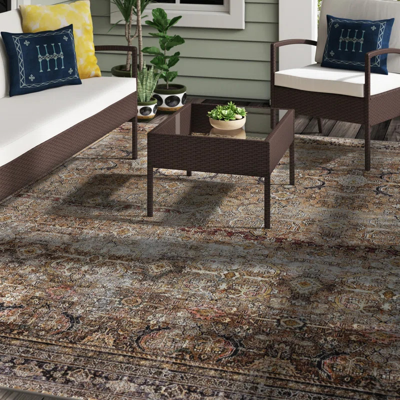 Giacinto Oriental Olive/Charcoal Area Rug | Wayfair North America