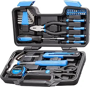 CARTMAN 39-Piece Home Tool Set Kit, Essential Household Hand Tools with Plastic Storage Case Blue | Amazon (US)