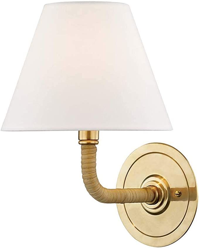 Hudson Valley Lighting MDS500-AGB Curves No.1 by Mark D. Sikes One Light Wall Sconce, Aged Brass | Amazon (US)
