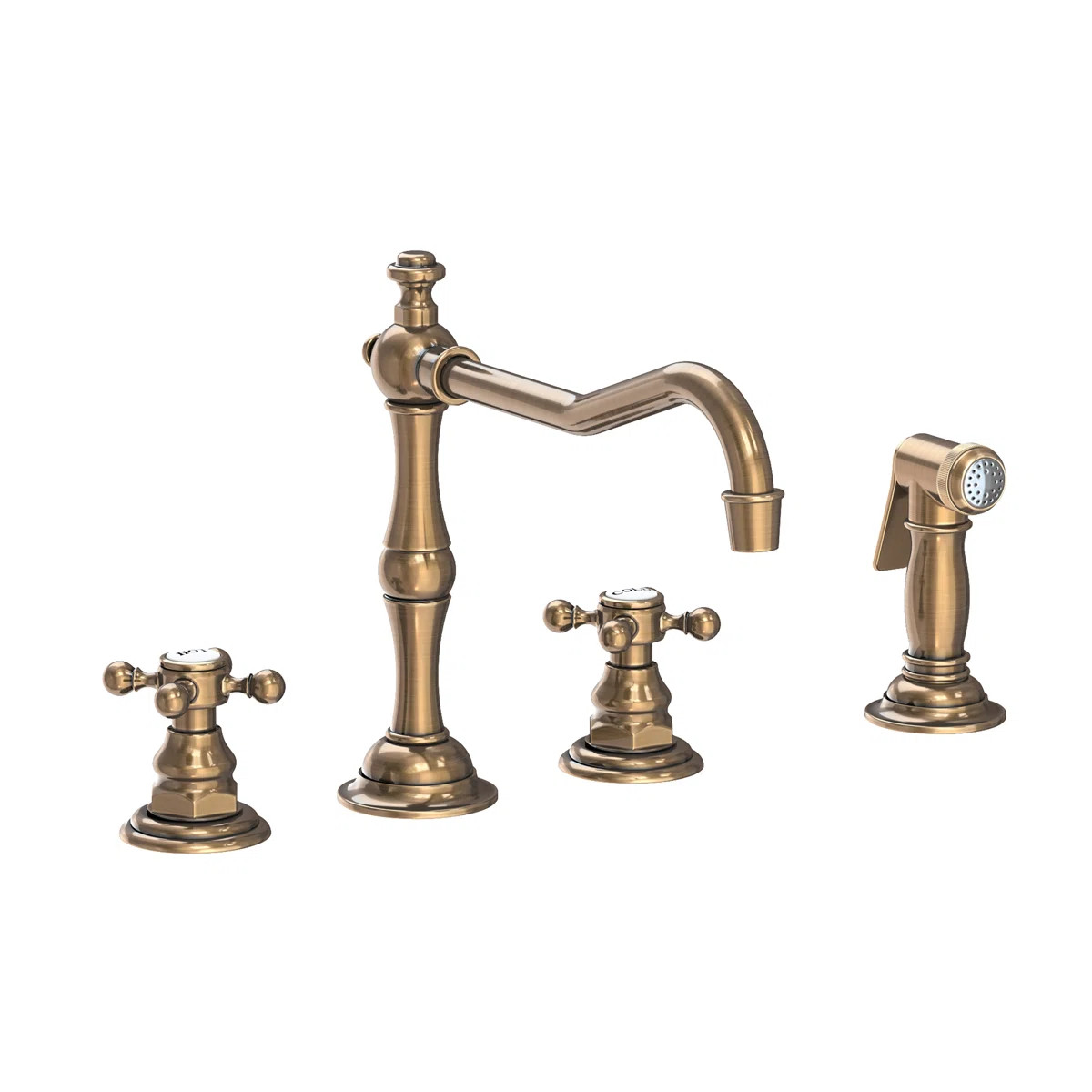 Newport Brass Chesterfield Double Handle Kitchen Faucet with Side Spray | Wayfair | Wayfair North America
