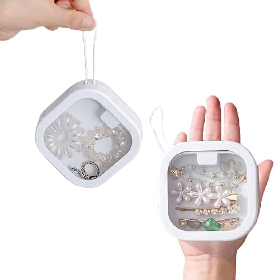 XING ZHONG 2 PACK Qtip Holder Dispenser,PortableTravel Hair Accessories Organizer, Apothecary Jar... | Amazon (US)