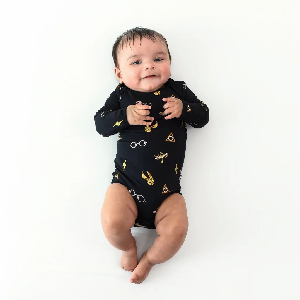 Long Sleeve Bodysuit in Midnight Icon | Kyte Baby