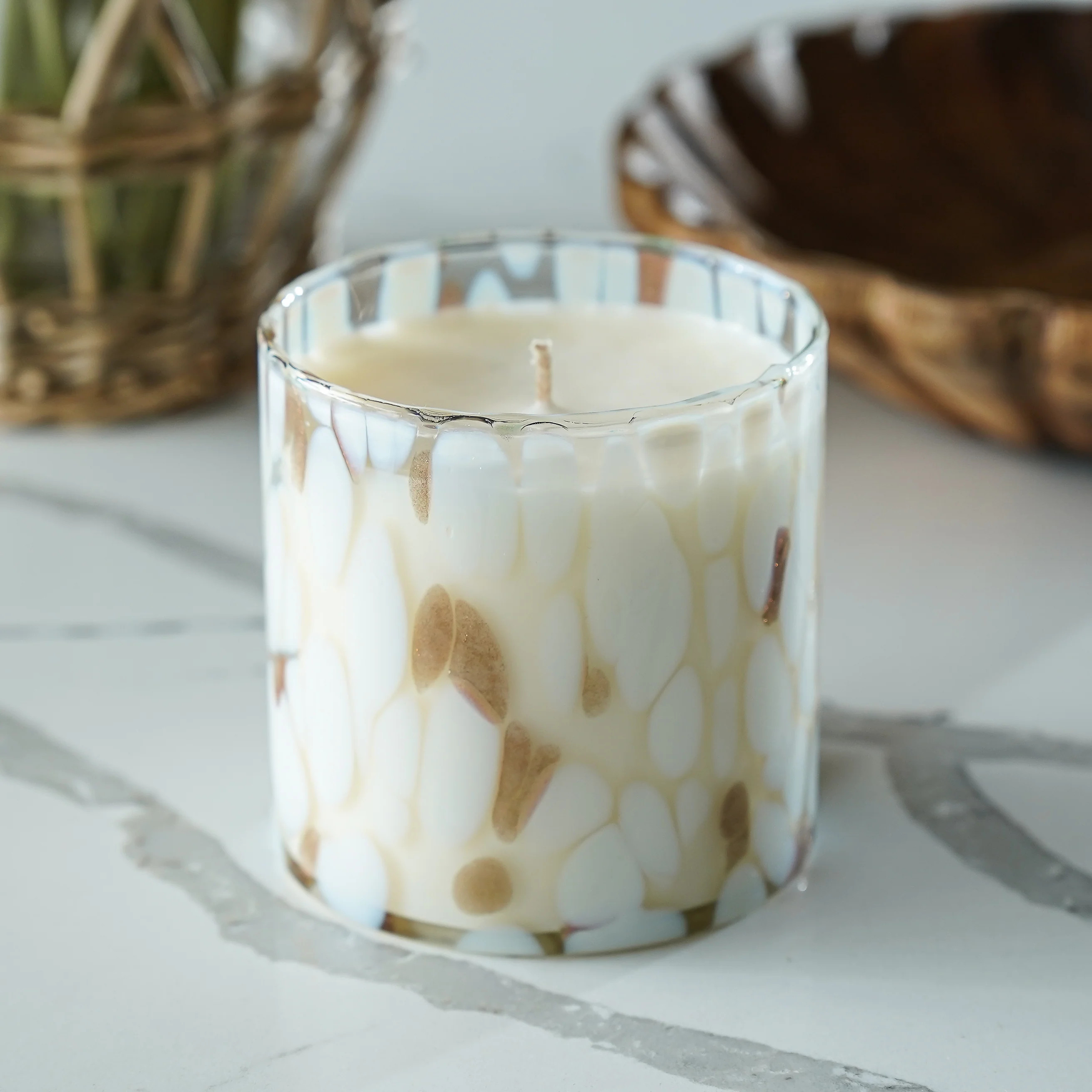 Speckled Glass Jar Soy Candle | Coconut Lime | MJHome