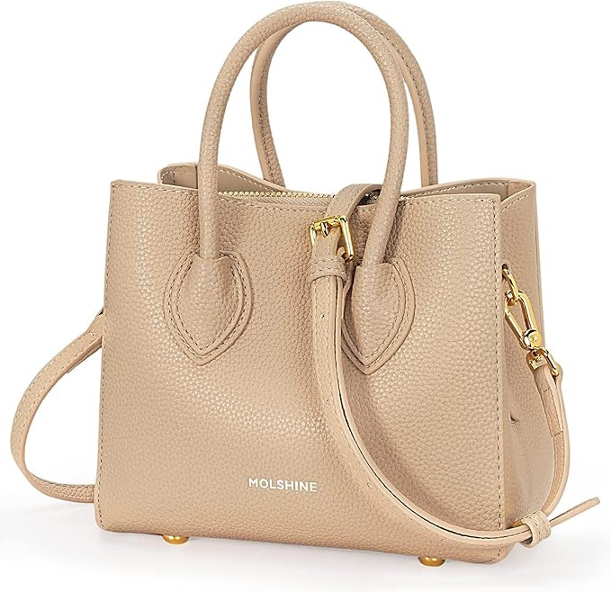 molshine Small Genuine Leather Handbag,Luxury Purse,Satchel Crossbody Bag with Shoulder Strap for... | Amazon (US)
