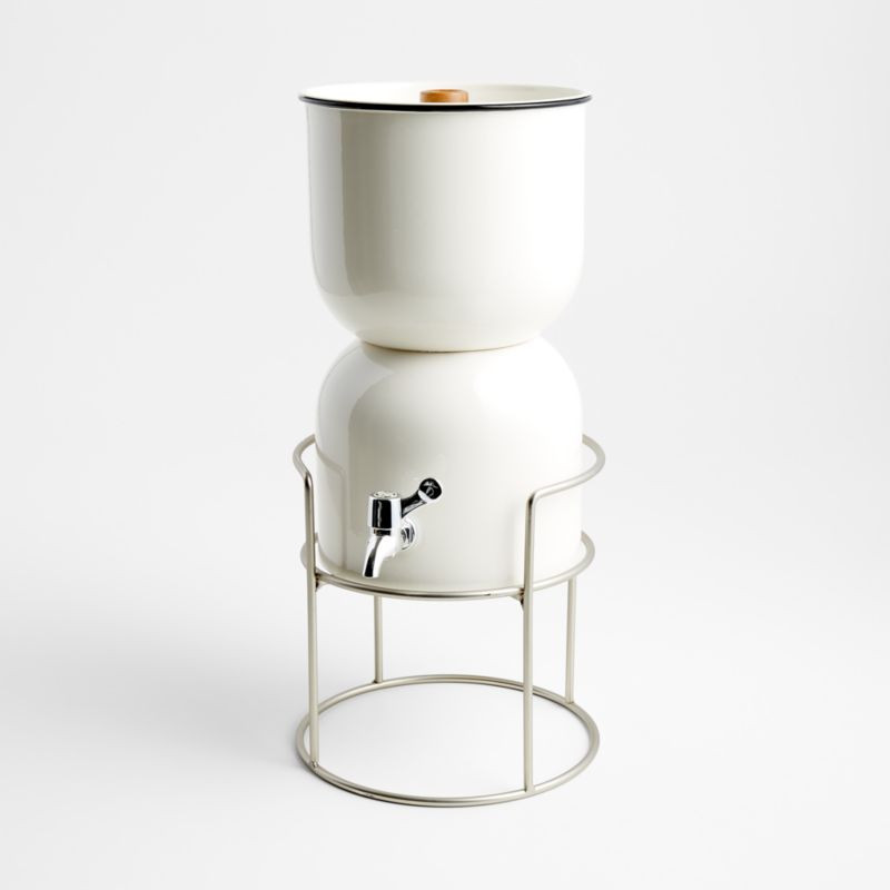 Abilene Drink Dispenser with Silver Stand | Crate & Barrel | Crate & Barrel