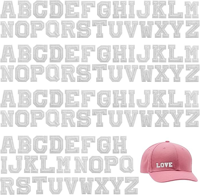 104pcs Iron on Letter Patches, A-Z 0.7 Inch Embroidered Alphabet Fabric Letters, Letter Iron on P... | Amazon (US)