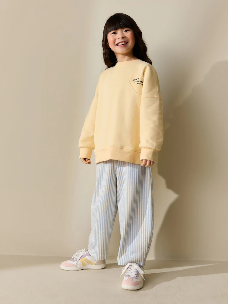 Yellow/Blue Stripe Sweatshirt and Wide Leg Trousers Set (3-16yrs) | Next US