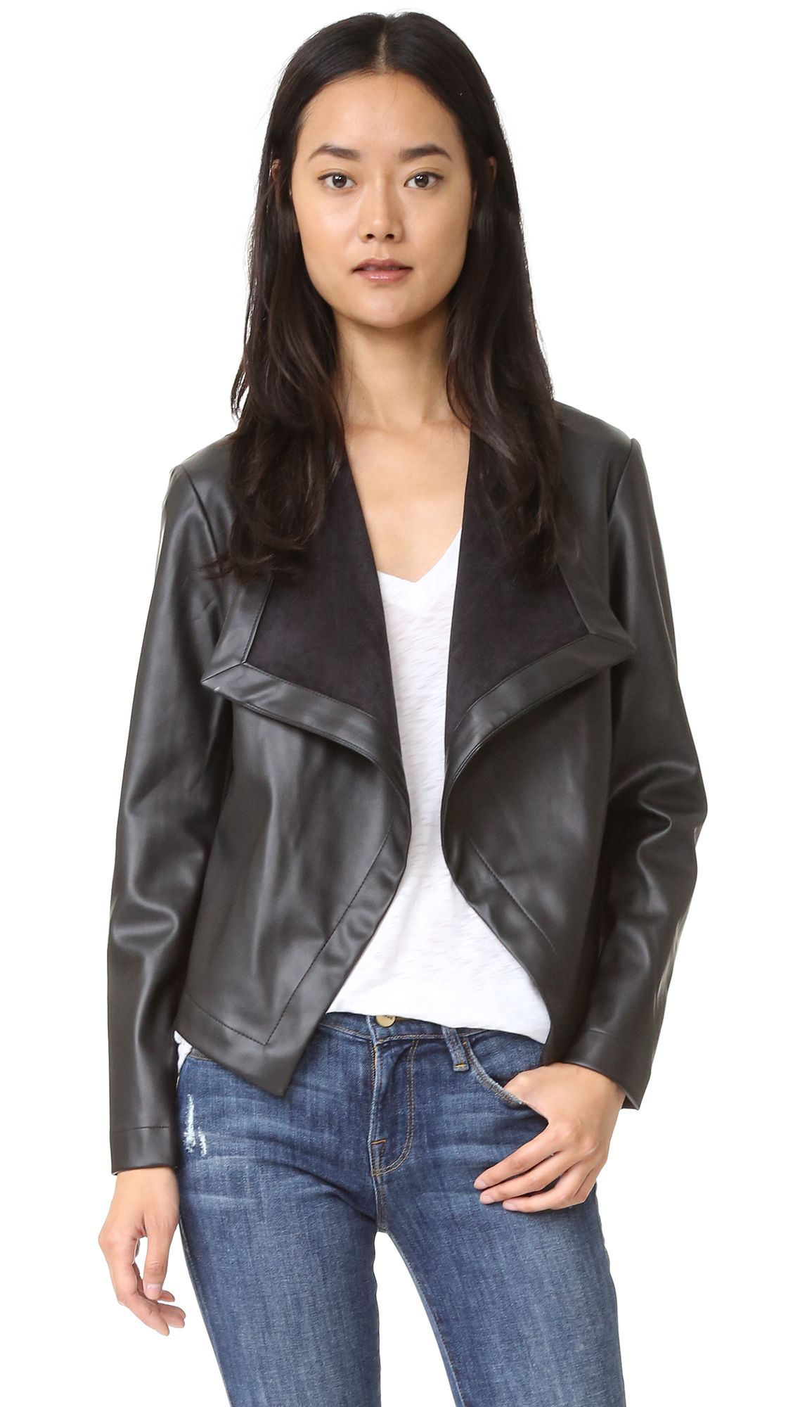 Peppin Vegan Leather Drapey Jacket | Shopbop