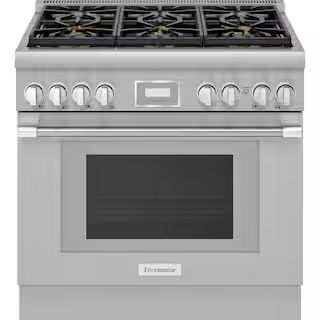 Thermador Pro Harmony 36 in. 4.9 cu. ft. Slide-in Dual-Fuel Range with Self-Cleaning Convection O... | The Home Depot