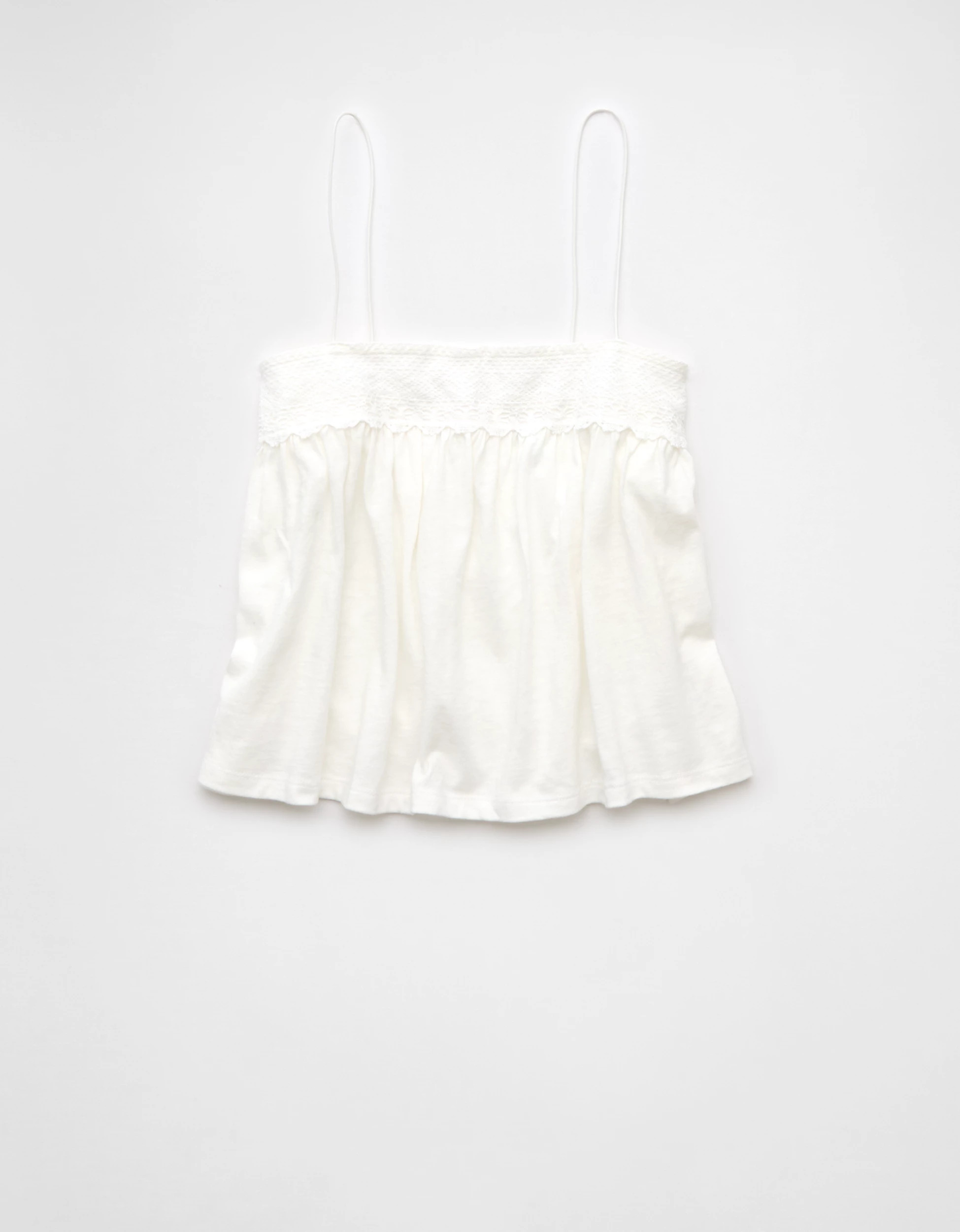AE Sunchaser Knit Lace Trim Cami | American Eagle Outfitters (US & CA)