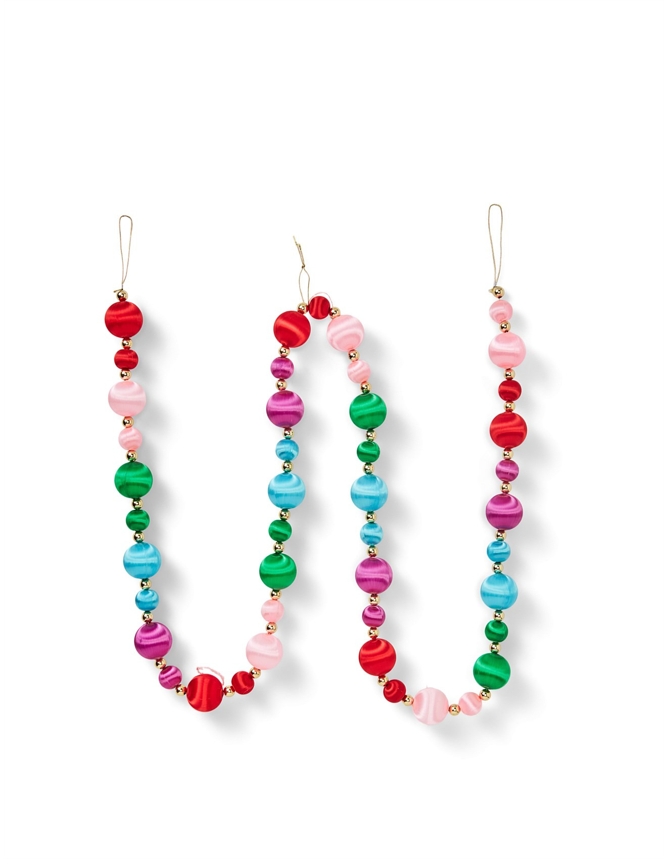180CM SILK THREAD MULTICOLOUR BAUBLE GARLAND | David Jones (Australia & New Zealand)
