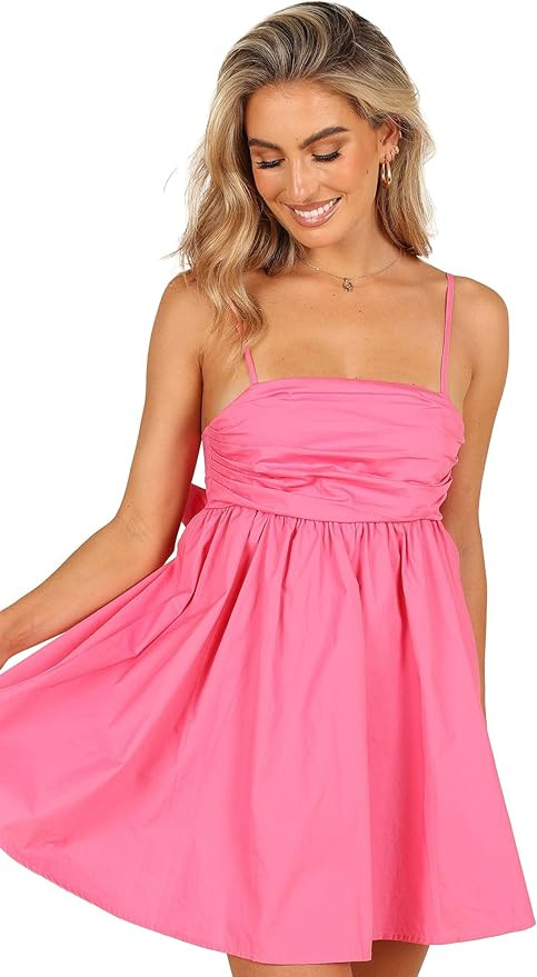 Petal & Pup Women's Alice Bow Back Mini Dress | Amazon (US)
