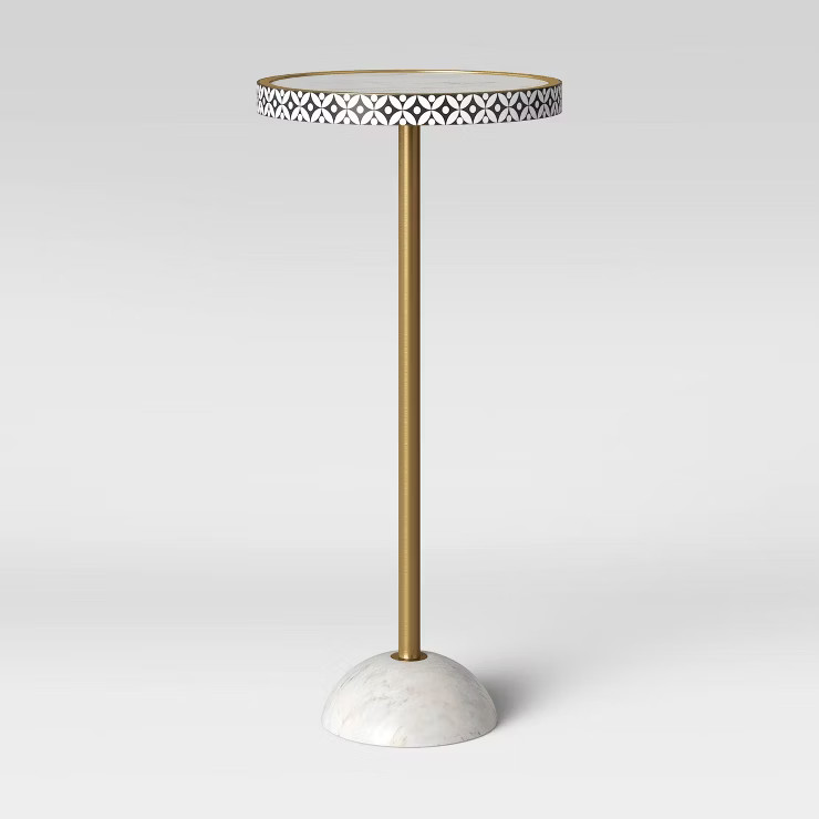 Leonia Round Marble Drink Table White - Opalhouse™ | Target