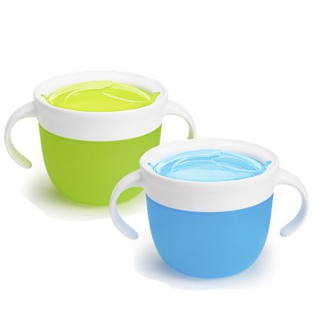 Munchkin 2 Piece Snack Catcher, Holds up to 9 Ounces, BPA-Free, Blue/Green | Walmart (US)