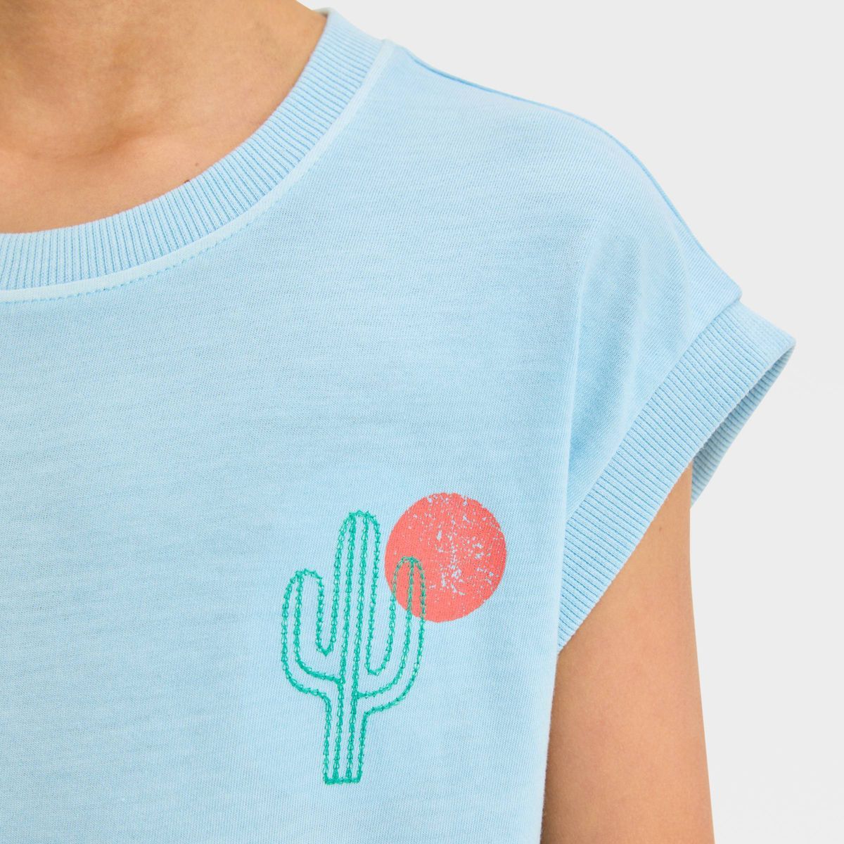 Girls' Short Sleeve 'Desert' Graphic T-Shirt - Cat & Jack™ Light Blue XS | Target