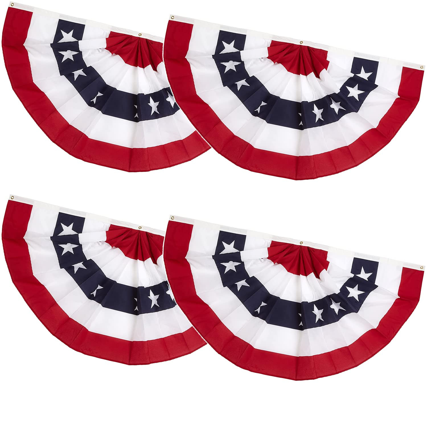 2x4 Ft 4th of July Decorations Memorial Day American flags Bunting Flags outdoor- Half Fan Banner... | Amazon (US)