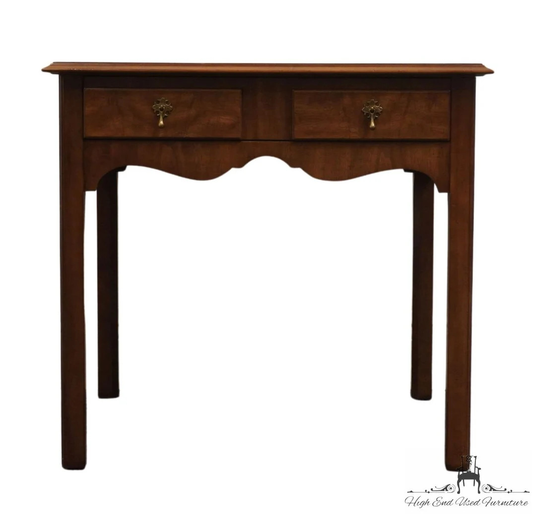 KINDEL FURNITURE Grand Rapids, MI Bookmatched Walnut Mediterranean Style 26" Square Accent End Ta... | Etsy (US)